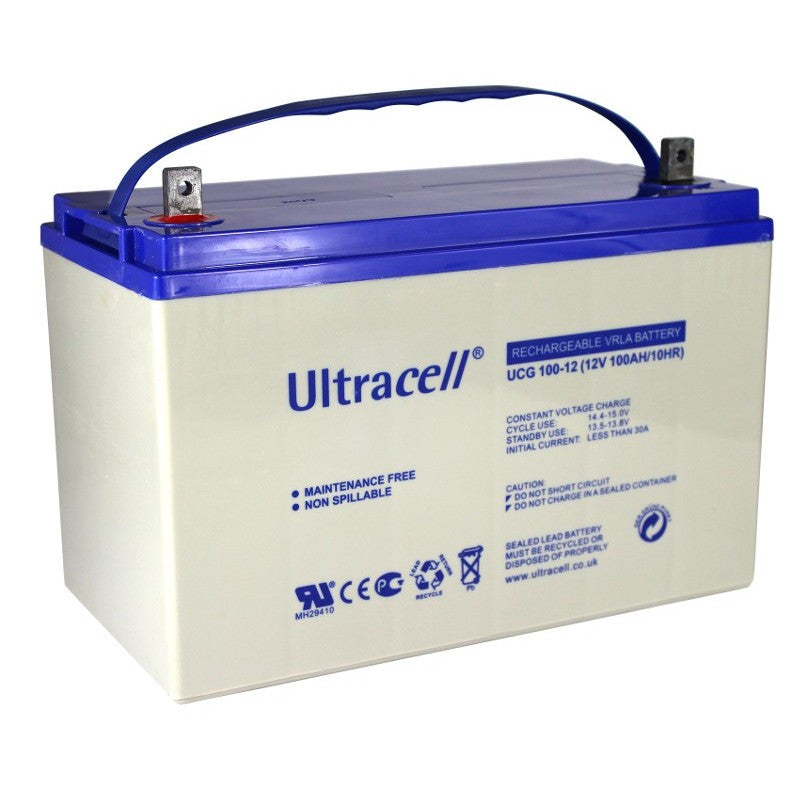Batterie solaire - Ultracell - Plomb Gel - 48 Volts (série 4x12 V) - 100 à 250 Ah 48 Volts 100 Ah 2400 Wh