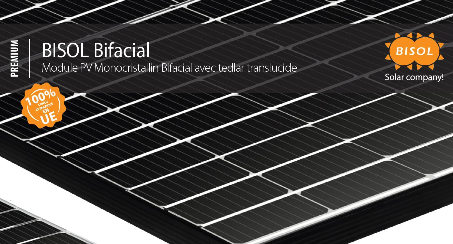 Panneau Solaire - BISOL Bifacial 375 Wc Transparence 3% +130 Wc réverb