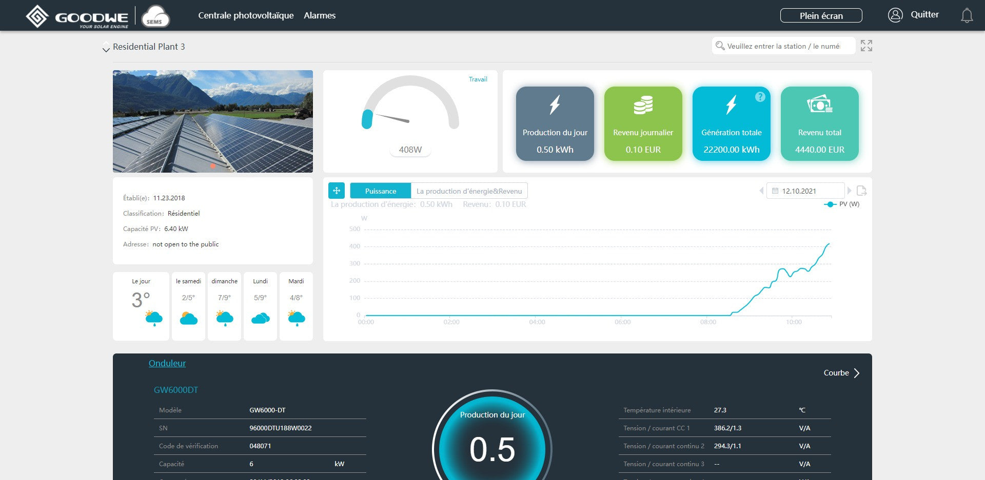 Onduleur Photovoltaïque Goodwe 0.7 à 3 kW Série XS Monophasé 1x MPPT 0.7