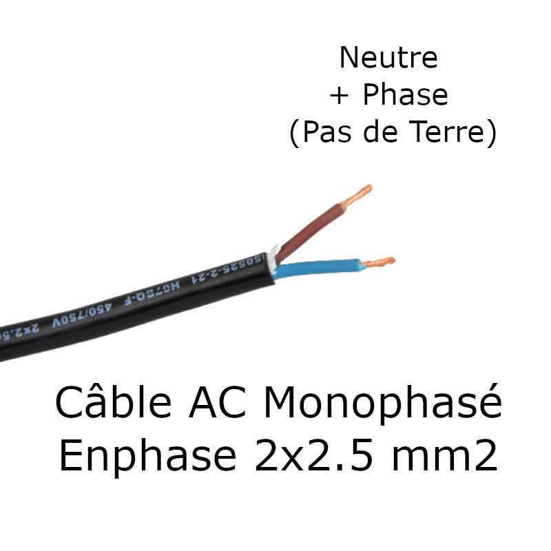Q Cable AC MONOPHASE Enphase IQ pour micro-onduleur (sans bouchon)