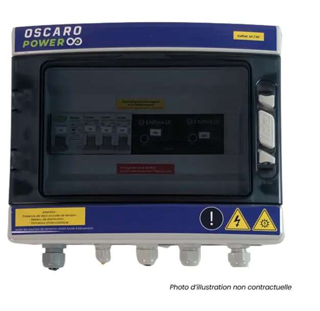 Protection panneau solaire - Coffret AC Monophasé avec 2x QRelay Enphase intégrés